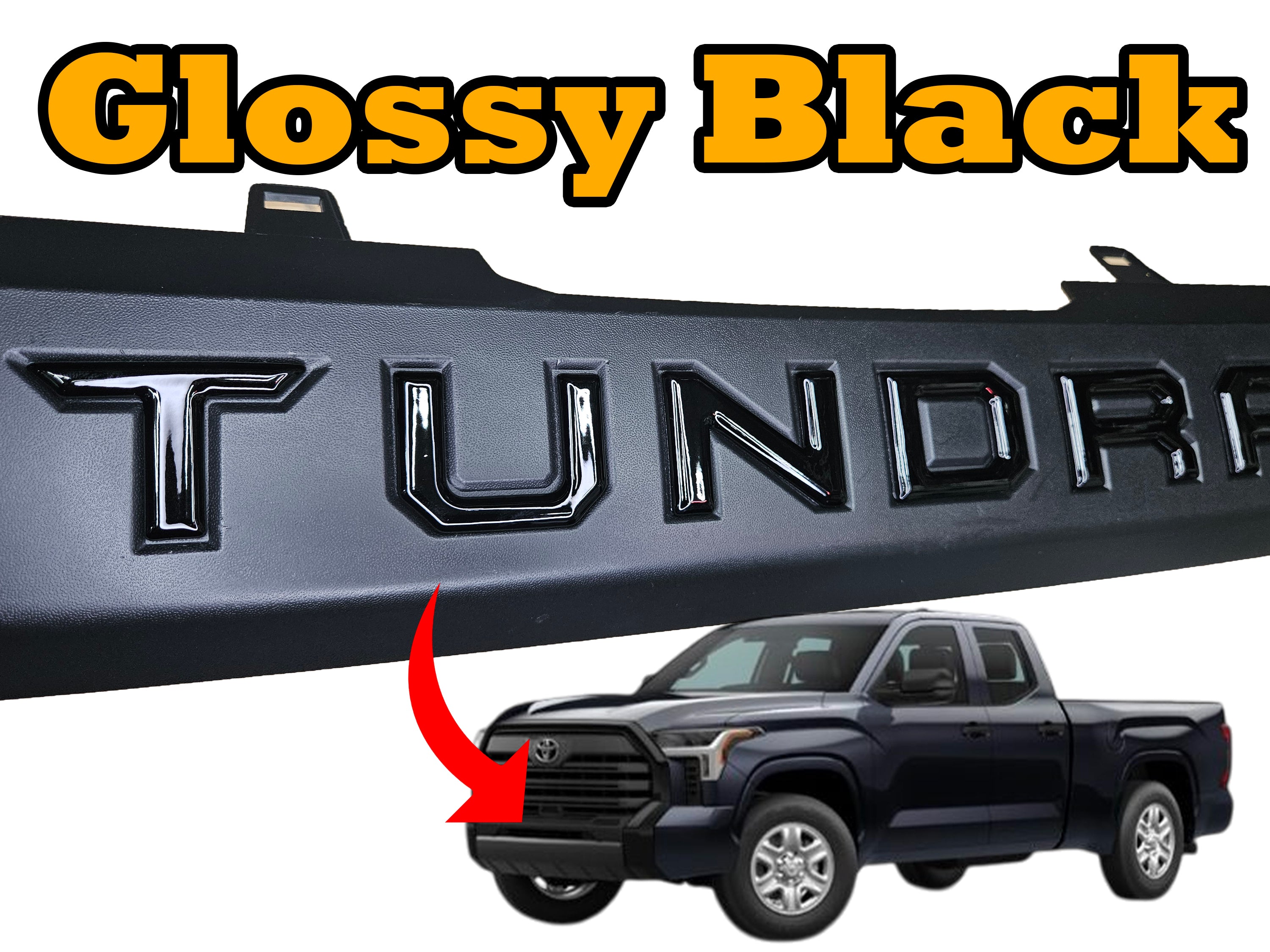 Premium 3D color matched Letters for 2022-2024 Tundra Front Bumper