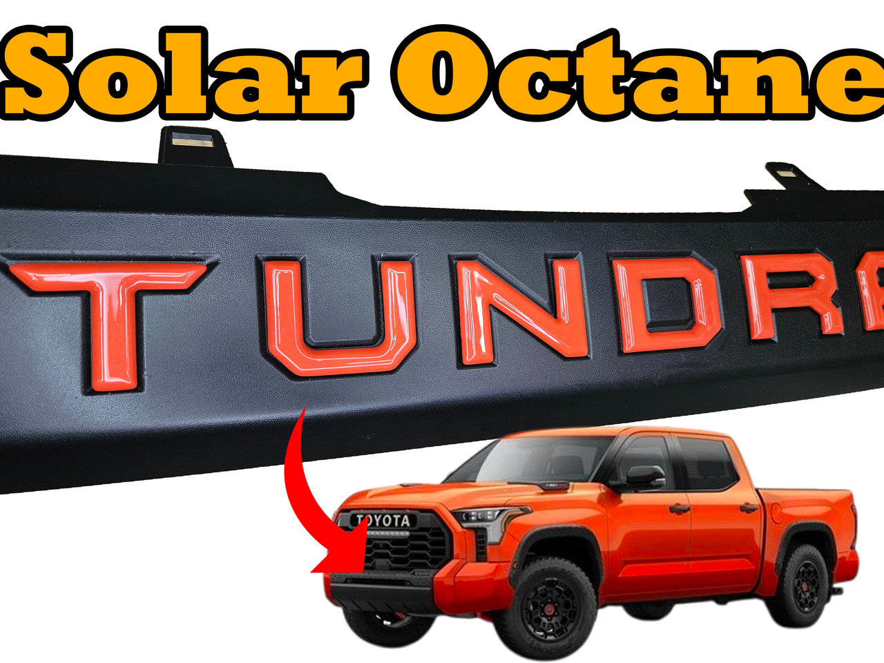 Premium 3D color matched Letters for 2022-2024 Tundra Front Bumper