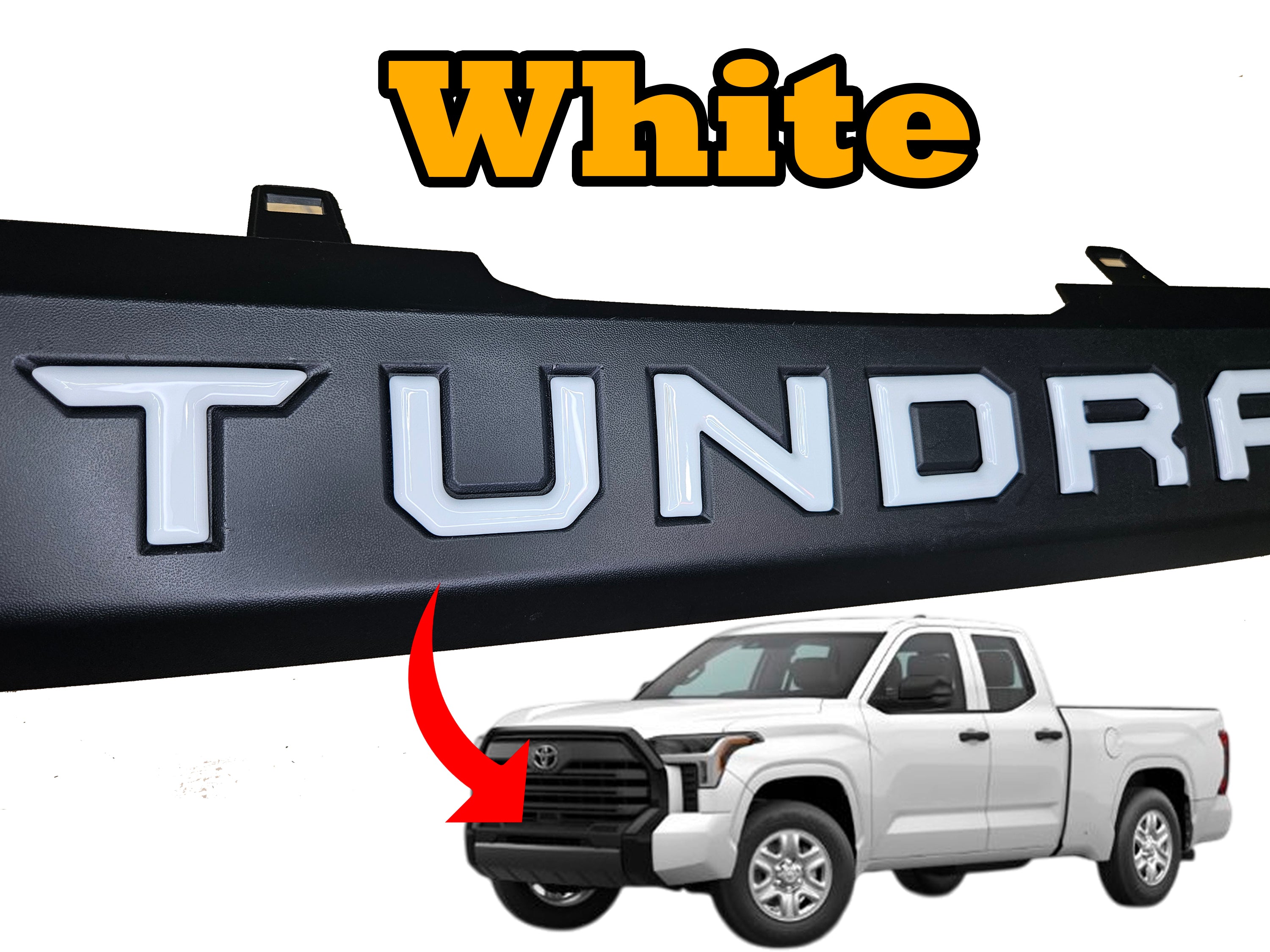 Premium 3D color matched Letters for 2022-2024 Tundra Front Bumper